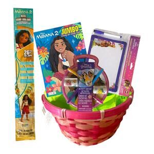 Moana Easter Basket | Kite, Coloring Book, Art Set & Dry Erase Board | Girl Gift